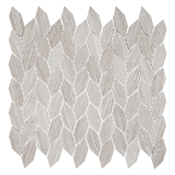 Andova Tiles SAMPLE Channing Elongated Hex 1 x 25 Marble Honeycomb Mosaic Wall Floor Tile SAM-ANDCHA139 - main